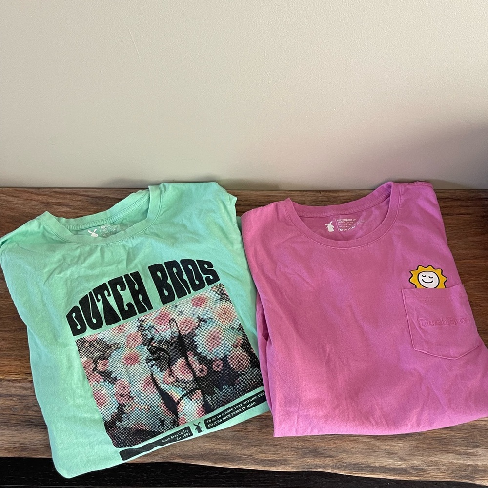 Dutch Bros Tees - Mint Green and Pink
